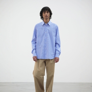 SUVIN 25SS極細(xì)棉條紋長袖 STRIPE SHIRT CLOTH 襯衫 AURALEE HIGH