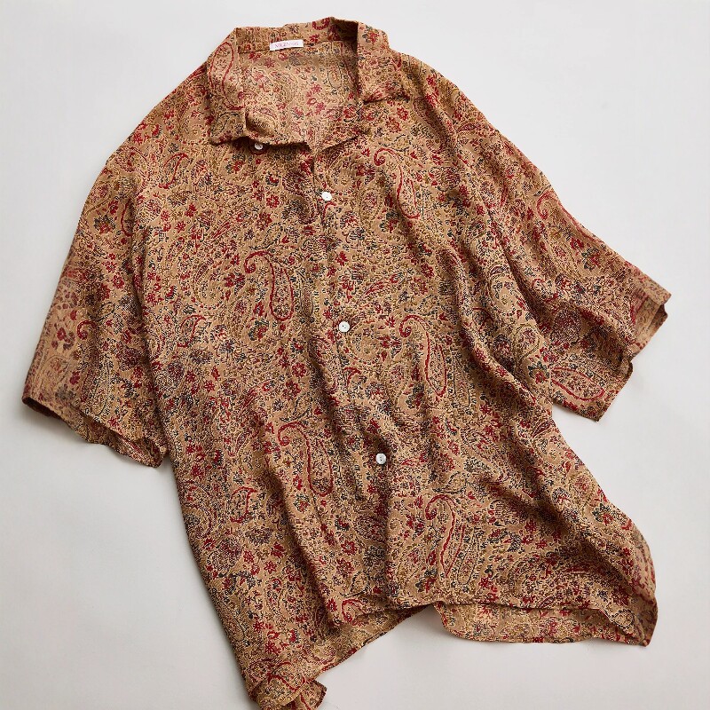 NICENESS Open Collar Shirt SilkChiffon26SS印度真丝腰果花衬衫