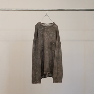 UNEVENNESS 棉质轻量网眼染色宽松长袖 MESH 26SS T恤 ANCELLM