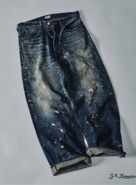 J.S.Homestead AGING DENIM WIDE 5P PAINT 25SS 五袋泼墨牛仔裤