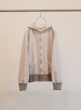 ANCELLM ZIPUP HOODIE VINTAGE 25SS 复古破坏做旧运动拉链帽衫