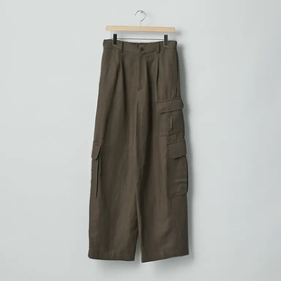 ssstein Twill Cargo Trousers 26SS 亚麻人造丝宽松口袋工装裤