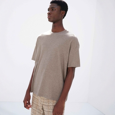 AURALEE超长棉捻线编织短袖T恤