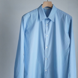 TWILL SLIM SHIRT AURALEE 定番水洗长绒棉衬衫 FINX 26SS WASHED