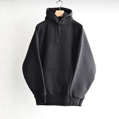 COMOLI定番棉质宽松里毛套头帽衫