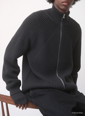 BATONER SIGNATURE DRIVERS KNIT 25AW 定番羊毛拉链司机针织衫