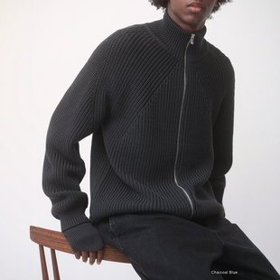 BATONER SIGNATURE DRIVERS KNIT 25AW 定番羊毛拉链司机针织衫