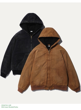 A.PRESSE Silk Linen Hooded Parka25SS丝绸亚麻连帽派克大衣夹克