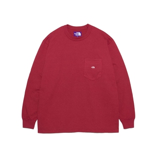 Pocket Tee TNF 北面紫标日产天竺棉口袋长袖 25SS T恤 7oz