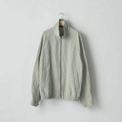 ssstein亚麻尼龙混纺拉链夹克