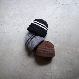 25AW THE WATCH DOG 复古军事风羊毛条纹针织冷帽 H.W.DOG&CO.