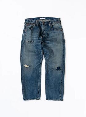 ANACHRONORM REGULAR TAPERED 5P PANTS 24AW 复古做旧破坏牛仔裤