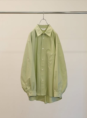 ANCELLM SHRINK OVER SHIRT 26SS揉捏棉染色轻量宽松口袋长袖衬衫