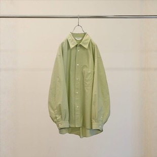 ANCELLM SHRINK OVER SHIRT 26SS揉捏棉染色轻量宽松口袋长袖衬衫