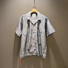 BEAMS JAPAN CITY BIRD ALOHA SHIRT 23SS日产红绳鸟印花短袖衬衫