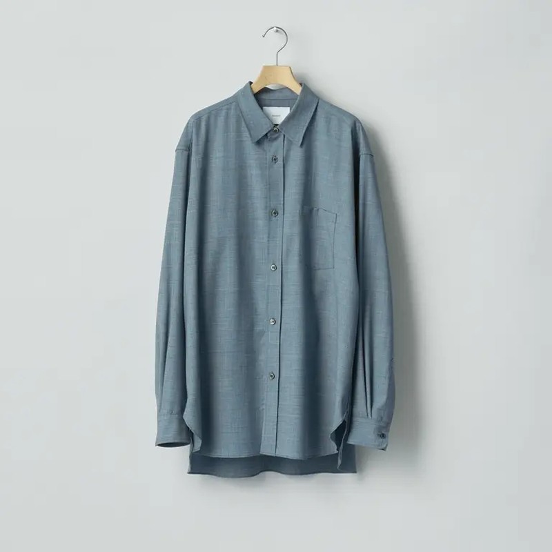 ssstein Extra Wool Placket Shirt 26SS Super100羊毛宽松衬衫