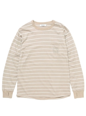 nonnative DWELLER L/S TEE BORDER 25SS 条纹刺绣口袋长袖T恤