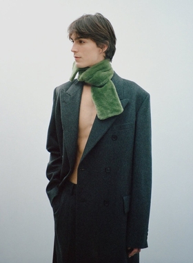 AURALEE MERINO MOUTON STOLE 25AW 土耳其羊毛皮一体披肩围巾