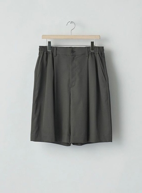 ssstein Wide Easy Short Trousers 25SS 羊毛华达呢双褶西装短裤