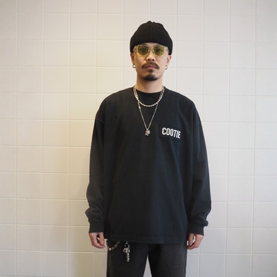 COOTIE做旧刺绣LOGO宽松长袖T恤
