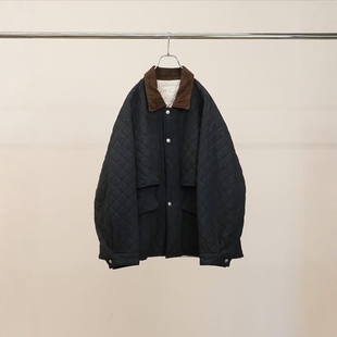 26SS ANCELLM JACKET QUILTING 复古菱形格纹宽松薄棉夹克 NYLON