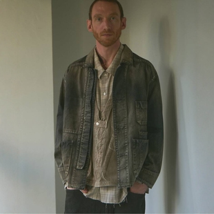 26SS联名复古做旧工装 WISM×ANCELLM JACKET COVERALL 夹克 AGING