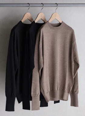 BATONER BABY WOOL CREW NECK 25AW 纯羊羔毛圆领长袖针织衫T恤
