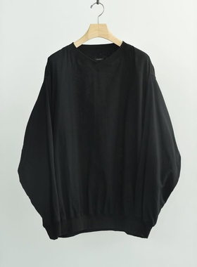 COMOLI Oxford pullover 26SS 轻量牛津纺织V领套头卫衣