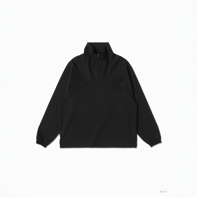 BATONER COTTON NYLON SMOCK 26SS 匹马棉尼龙混纺半拉链套头卫衣