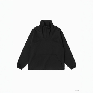 BATONER COTTON NYLON SMOCK 26SS 匹马棉尼龙混纺半拉链套头卫衣