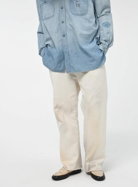 BOWWOW USN SEEBEES SWEAT PT AGING 24AW 复古做旧污渍印花卫裤