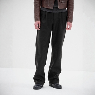 AURALEE LIGHT MELTON ONE-TUCK SLACKS 25AW 梅尔顿羊毛双褶西裤