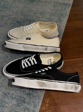 KAMIYA Herc Vulcanized Sneaker 24AW 做旧破坏擦色帆布鞋开口笑