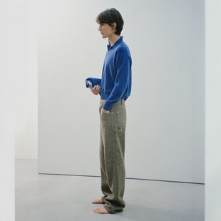 KNIT POLO 25AW AURALEE 针织衬衫 CASHMERE 蒙古羊羔绒长袖 BABY