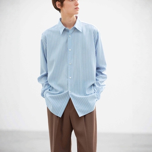 WOOL STRIPE SHIRT AURALEE 超细羊毛条纹衬衫 FINE 26SS SUPER