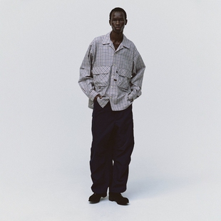 DAIWA PIER39 TECH SPORTS OPEN COLLAR SHIRT 25AW 格纹口袋衬衫