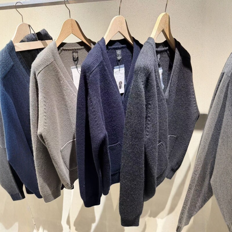 BATONER HEAVYWEIGHT CASHMERE CARDIGAN26SS重磅羊绒V领针织开衫