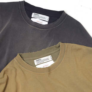 Tee 24AW T恤 DAIRIKU 复古做旧破坏古着风宽松长袖 Vintage