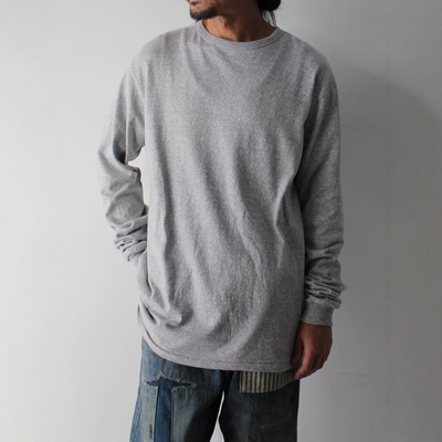 BOWWOW做旧棉丝混纺宽松长袖T恤