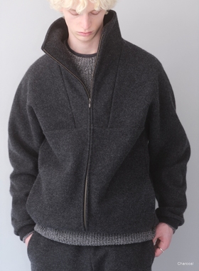 BATONER WOOL SHUKUJU SMOCK 25AW 极细澳洲羊毛轻量宽松立领夹克