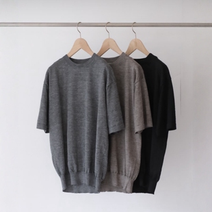 BATONER CHOMA CREW NECK SHORT SLEEVE 26SS 苎麻针织短袖T恤