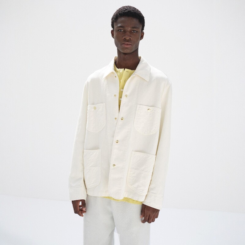 AURALEE OX WORK JACKET 26SS 羊毛亚麻牛津布宽松口袋工装夹克