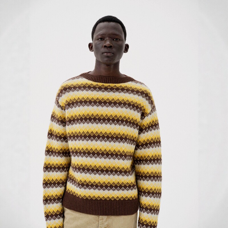 AURALEE CASHMERE KNIT P/O 25AW 克什米尔羊绒混纺提花针织衫