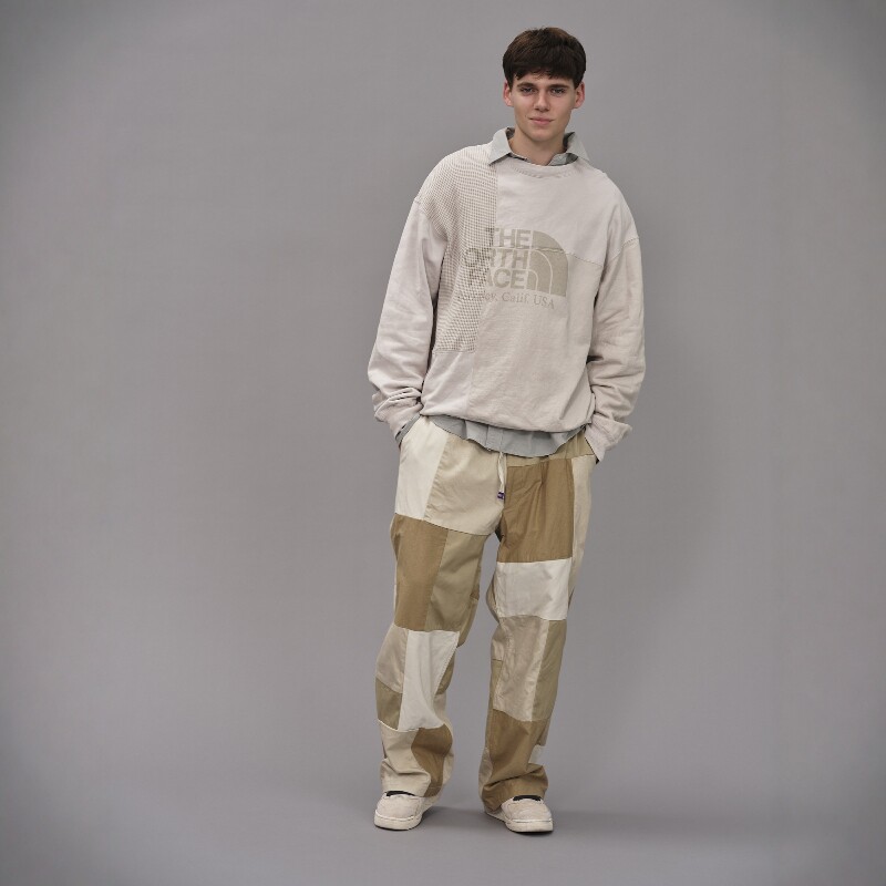 TNF Patchworked Crewneck Sweatshirt 26SS北面紫标面料拼接卫衣