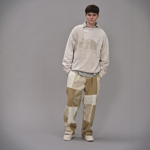 TNF Patchworked Crewneck Sweatshirt 26SS北面紫标面料拼接卫衣