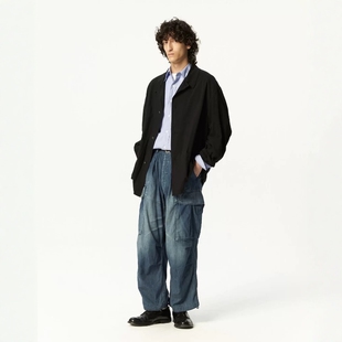 pants fatigue 26SS 水洗复古做旧牛仔阔腿工装 HERILL 裤 Jungle