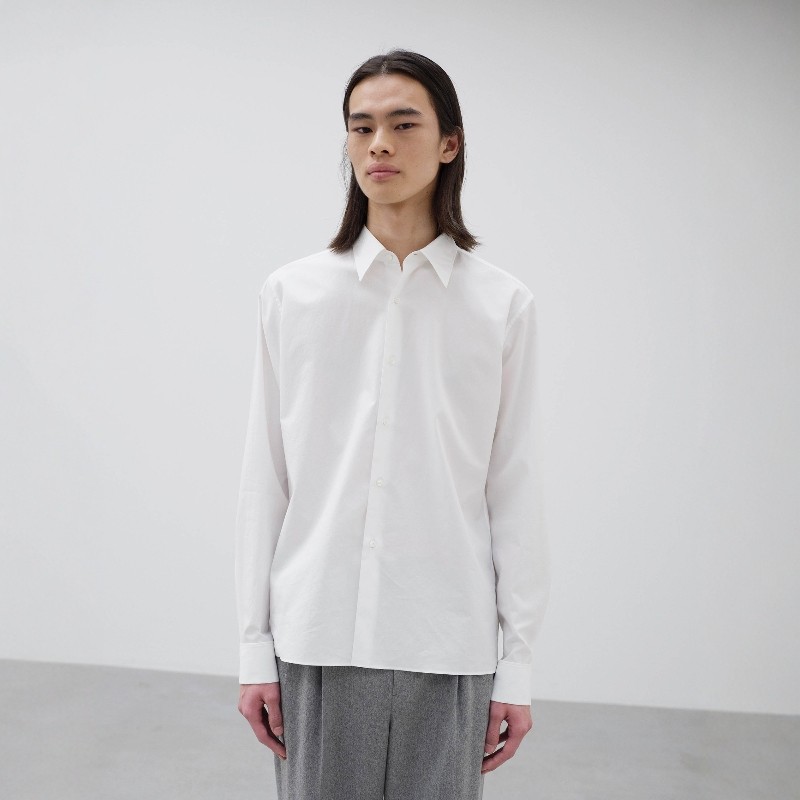 AURALEE WASHED TWILL DOUBLE-CUFF SHIRT25AW水洗棉双袖牛津衬衫