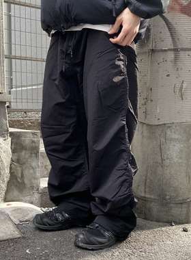 BEAMS puckering easy pants 24SS 抽绳机能褶皱宽松运动休闲长裤