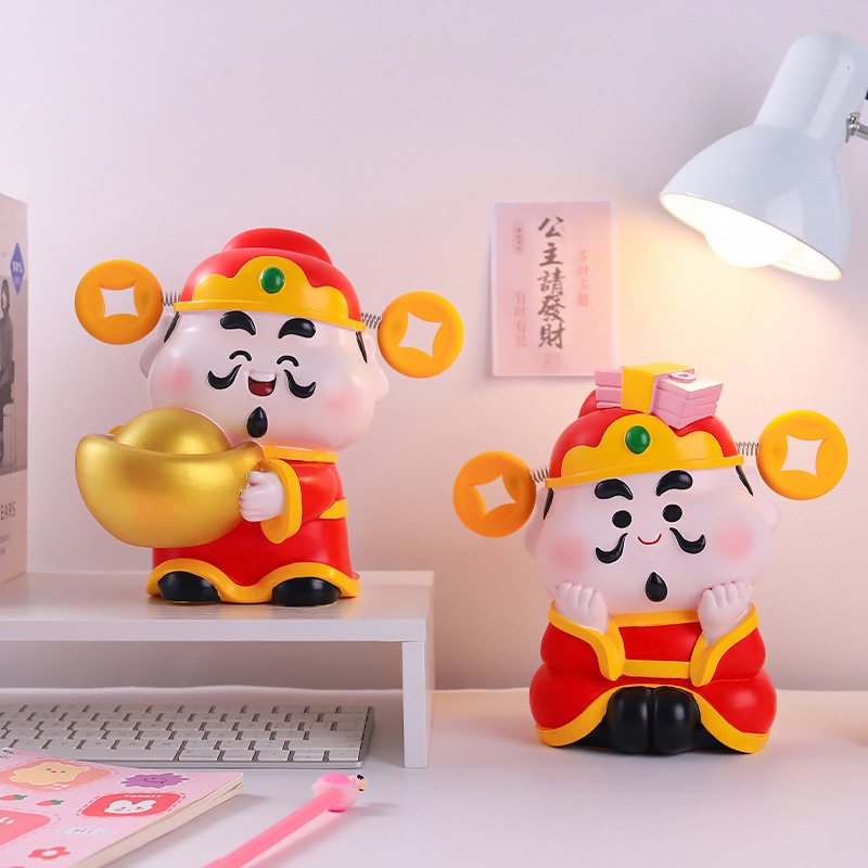 财神爷治愈情绪稳定满满暴富寓意财神到存钱罐桌面卧室摆件装饰品
