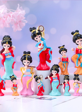 创意敦煌飞天国潮舞女摆件古风娃娃家居装饰品手办甘肃旅游纪念品